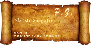 Pákh Gergely névjegykártya